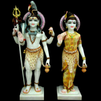Shiv Parvati Marble Statue