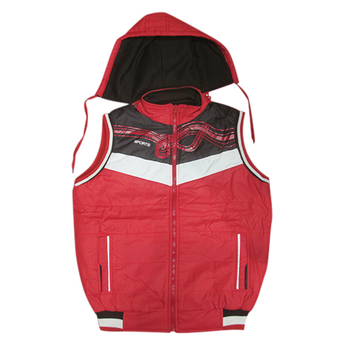 Red Casual Sleeveless winter Jacket