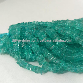 Natural Apatite Heishi Square Beads