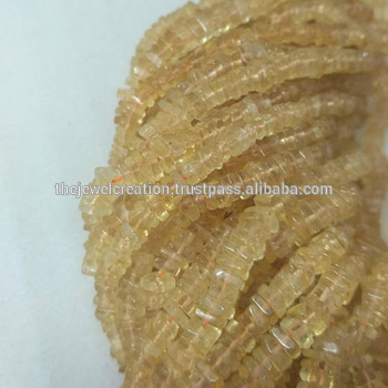 Natural Citrine Heishi Square Beads