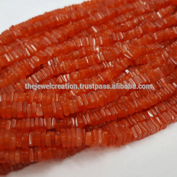 Natural Carnelian Heishi Square Beads