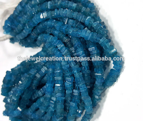 Natural Neon Apatite Heishi Square Beads