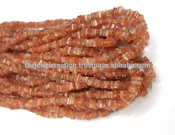 Natural Sunstone Heishi Square Beads