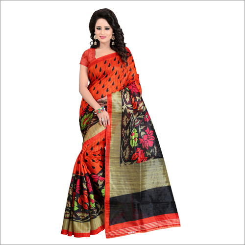 Bhagalpuri Print Silk Saree