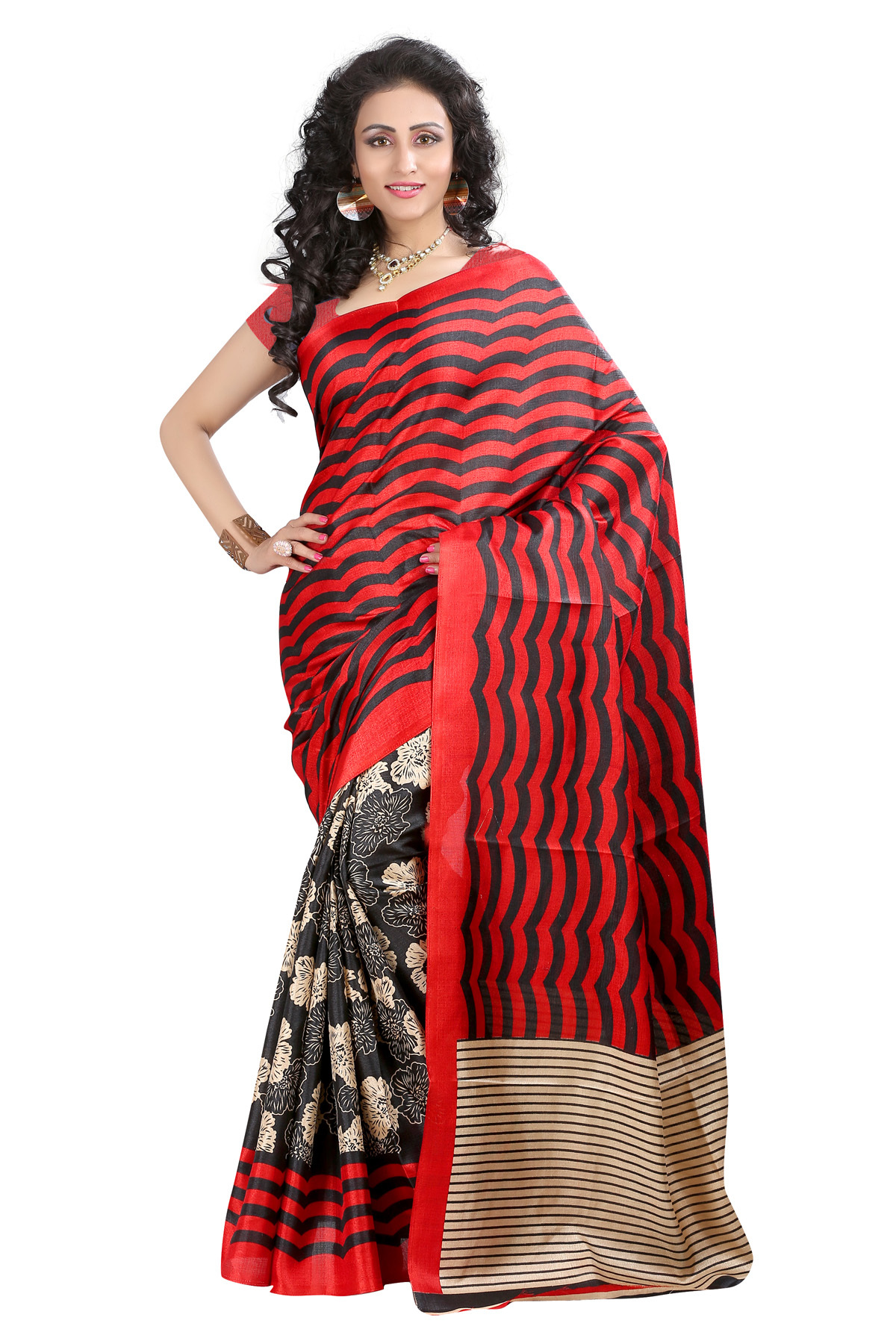Bhagalpuri Print Silk Saree