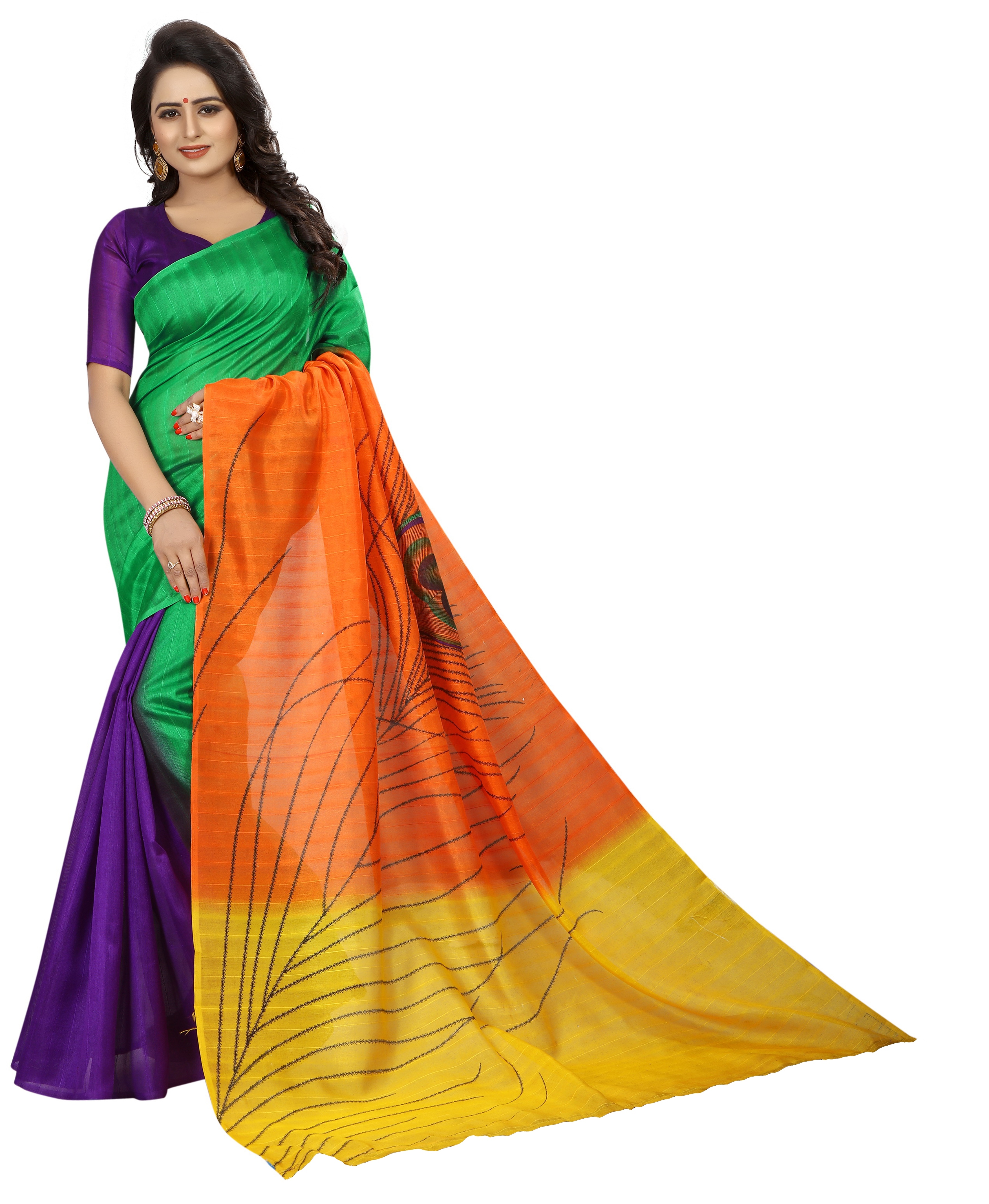 Bhagalpuri Print Silk Saree