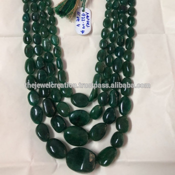 Green Natural Aaa Emerald Gemstone Plain Smooth Tumble Gemstone Bead Wholesale