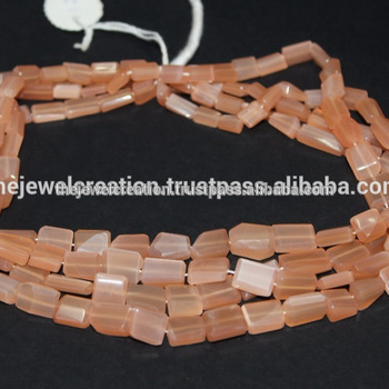 Natural Peach Moonstone Tumble Nuggets Beads