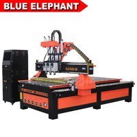 Metal 1325 Pneumatic System Three Spindles Cnc Router For Wood Furniture