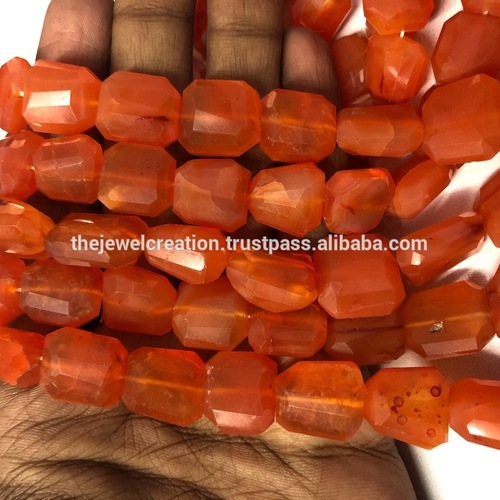 Natural Carnelian Faceted Tumble Nuggets Gemstone Beads