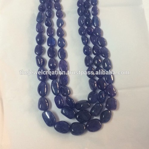 Natural Tanzanite Gemstone Plain Smooth Tumble Beads Wholesale Gemstone