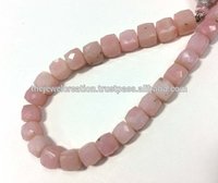 Stone Natural Pink Opal Gemstone Faceted Box Cube Beads