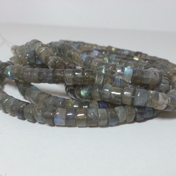 Gray Labradorite Tyre Shape Heishi Beads Natural Gemstone Bead