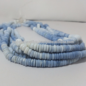 Natural Blue Opal Heishi Beads Opal Gemstone Flat Disc Bead Tyre