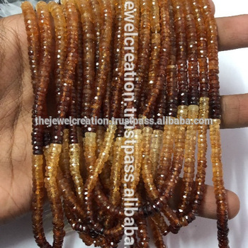 AAA Hessonite Garnet Shaded Stone Tyre Shape Cutting Flat Beads