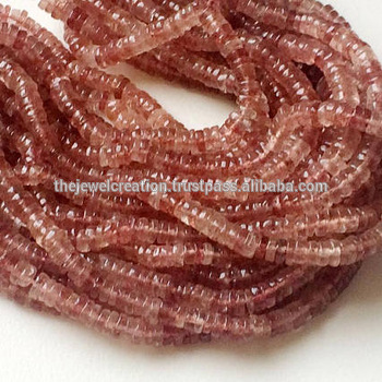 Natural Strawberry Quartz Heishi Beads Gemstone Bead Tyre