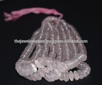 Natural Rose Quartz Beads Plain Saucer Bead