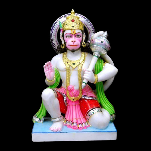 White Decorative Marble Hanuman Statue