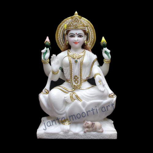 Sculpture White Marble Lakshmi Mata Statue