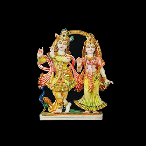 White Marble Radha Krishna Statue