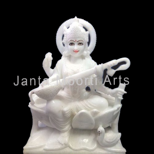 White Marble Saraswati Statue