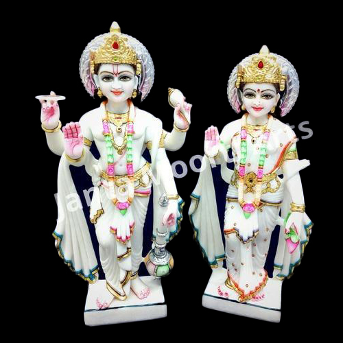 White Marble Laxmi Narayan Statue