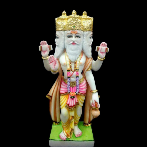 White Marble Brahma Statue
