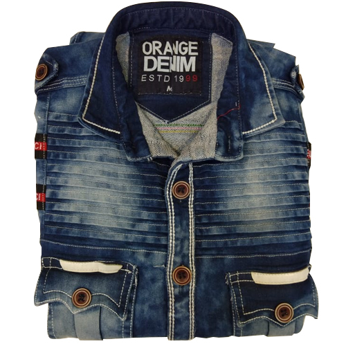 Mens Denim Shirt Chest Size: 34-40 Cm