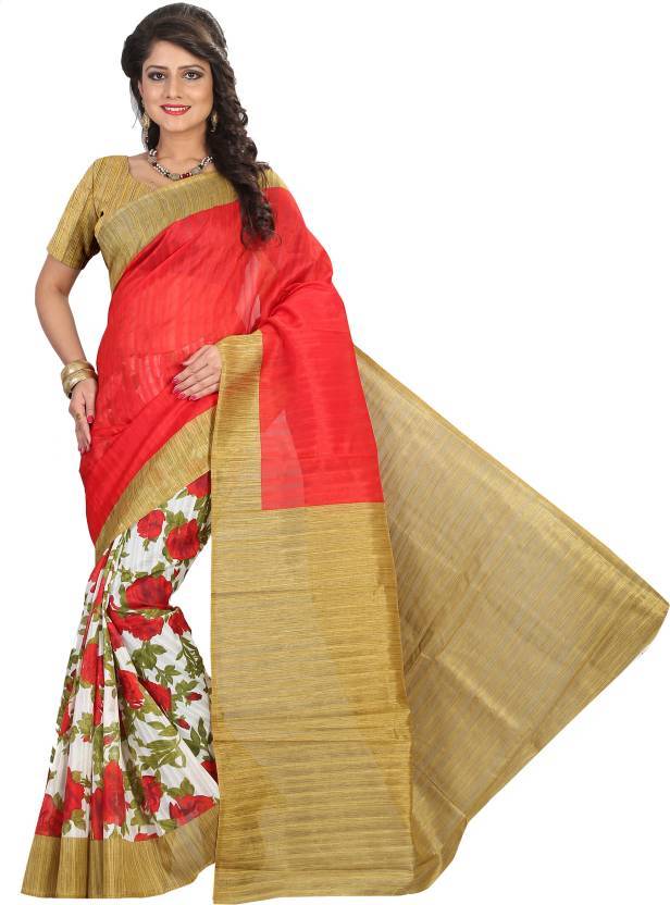 Fancy Printed Bhagalpuri  Silk  Sarees