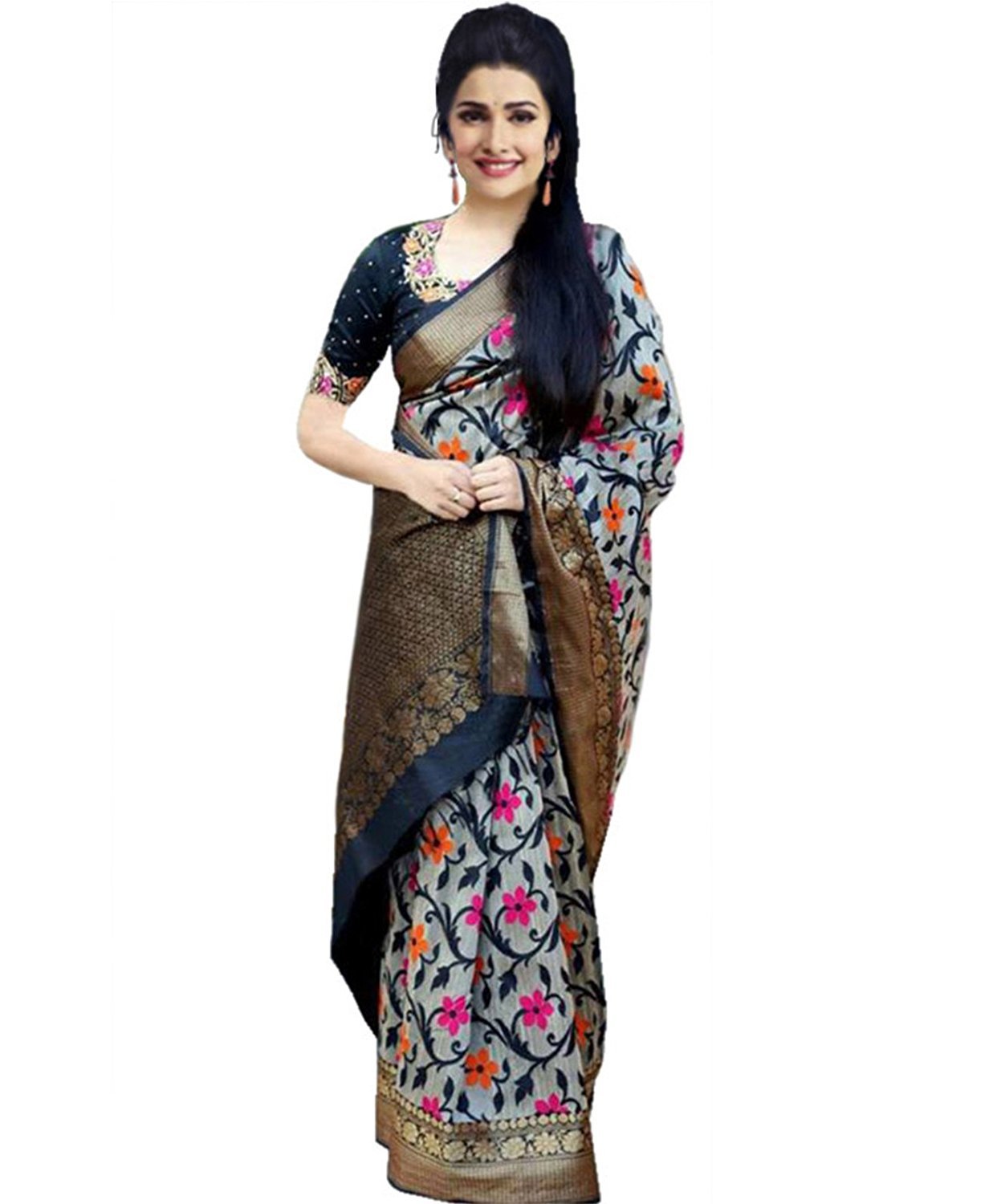 Fancy Printed Bhagalpuri  Silk  Sarees