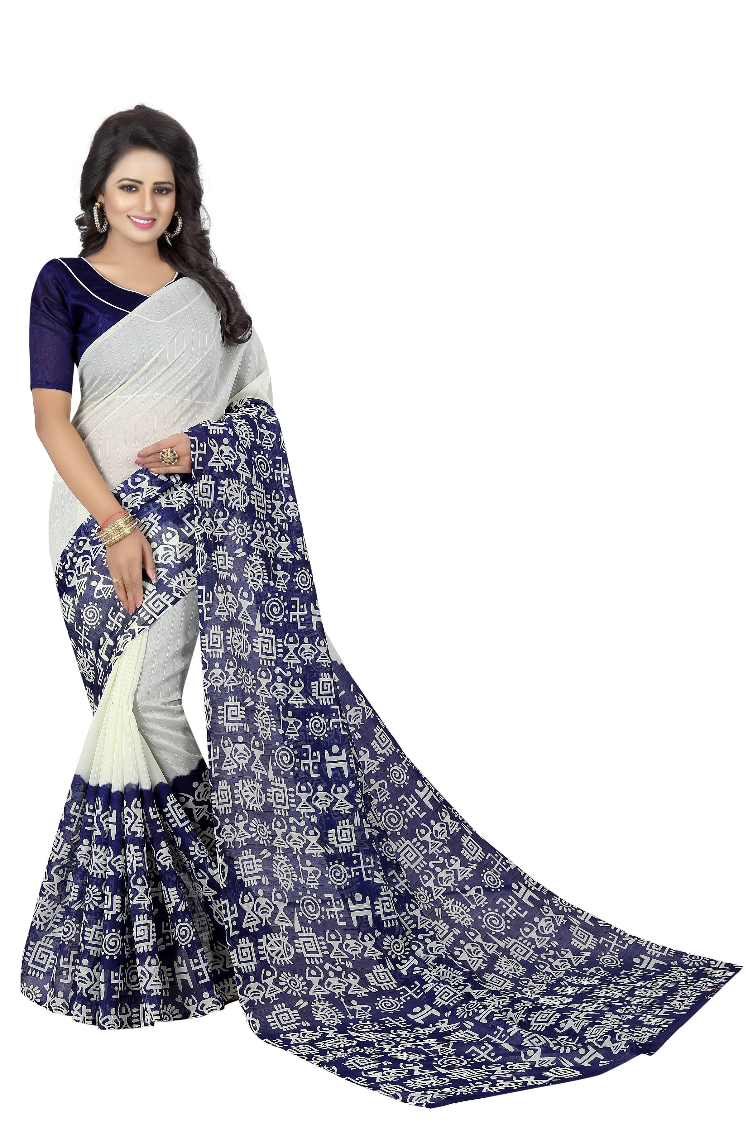 Fancy Printed Bhagalpuri  Silk  Sarees