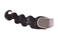 Temple Hair Closures - 100% Human Hair, 50 Grams, Black, Length 12-22 Inches | Natural Wavy Texture, Remy Quality, Fully Washable