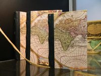 Handmade Paper Diaries - Leather Cover, Various Sizes, 100-200 Pages | Saddle Stitch Binding, Brown Color