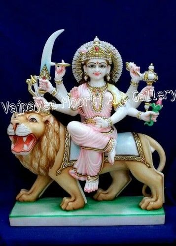 Marble Durga Moorti - Premium Quality Marble Statue | Handcrafted, Intricate Design, Spiritual Decor