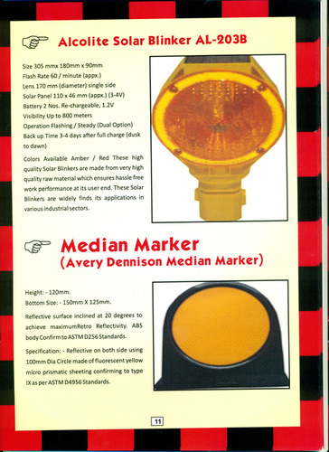 Solar Blinker - Manual Operation | No Power Required, Warning Signal for Enhanced Road Safety