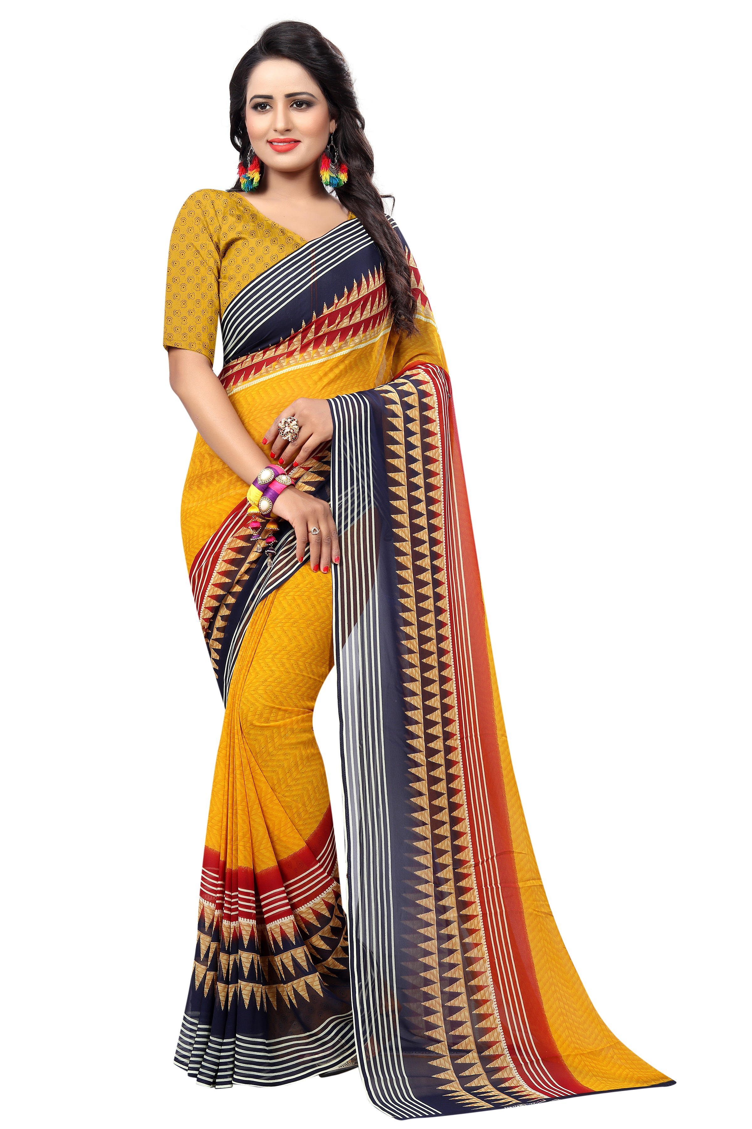 Georgette With lace Saree