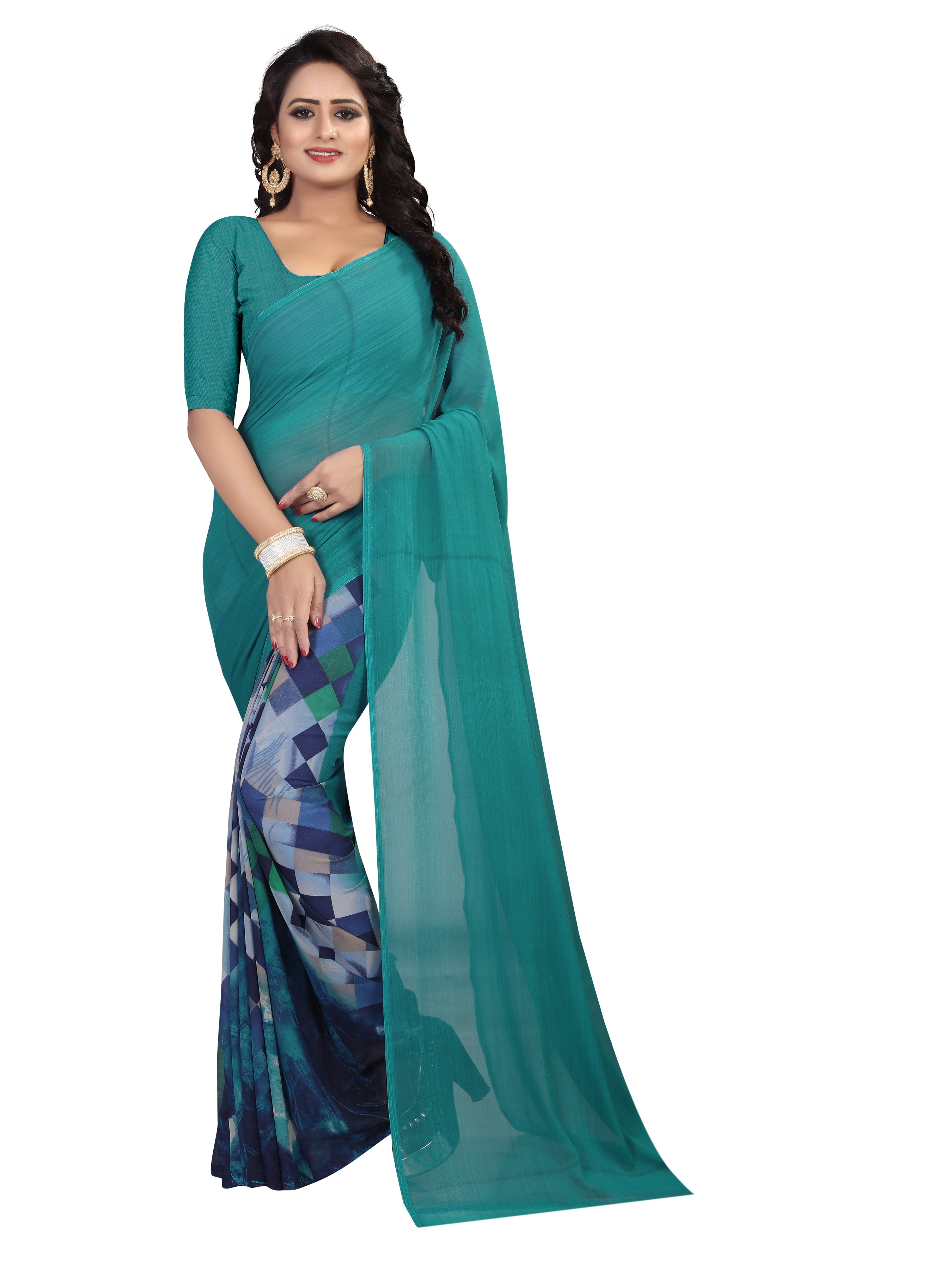 Georgette With lace Saree