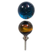 Crystal Glass Door Knob - Crystal Glass, 50mm Diameter, Amber & Blue Colors, 70mm Height | Elegant Design, Durable Material, Easy Installation, Stylish Look