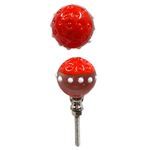 Red Glass Door Knob