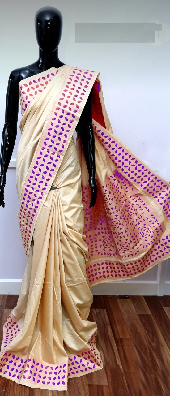 Embroidery Work Assam Silk Saree