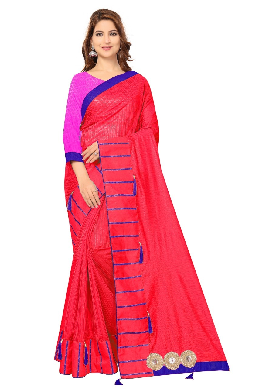 Pure Soft Polyester Saree And Design Butta Work With Jhalar