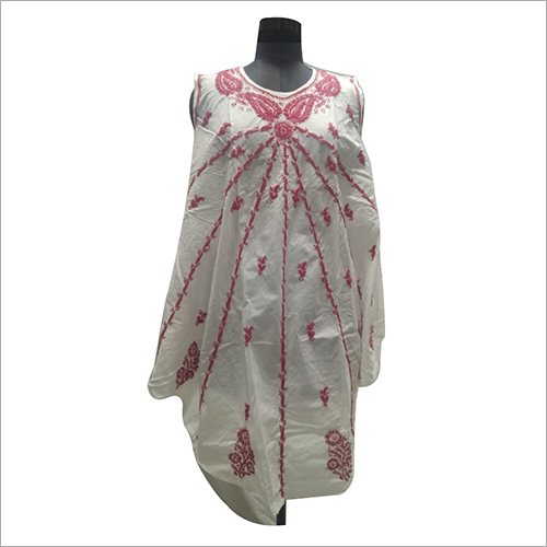 Ladies Kurties - Cotton, Plus Size, S, M, XS, XXL | Cream and Red, Traditional Style, Full Sleeves, Breathable, Washable, Plain Dyed for Spring and Summer
