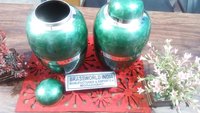 Brass Engraving Green Urn