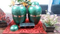 Brass Engraving Green Urn