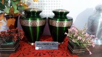 Brass Engraving Green Urn