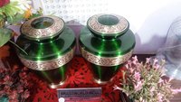 Brass Engraving Green Urn