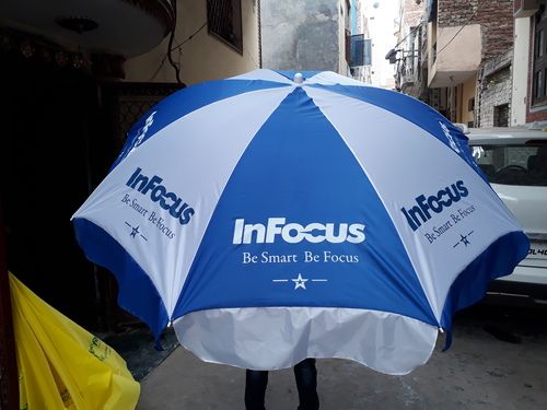 Blue And White Beach Advertising Umbrella