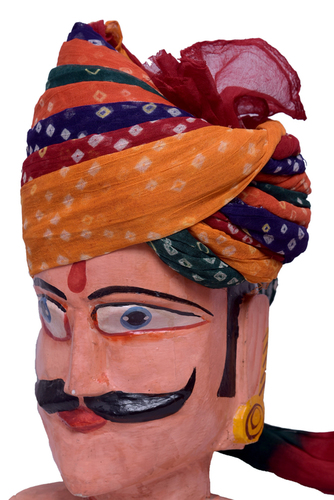 Pachrangi Bandhej Safa - Cotton Fabric, Printed Technique | Ideal for Weddings and Celebrations, Unique Multi-Color Design