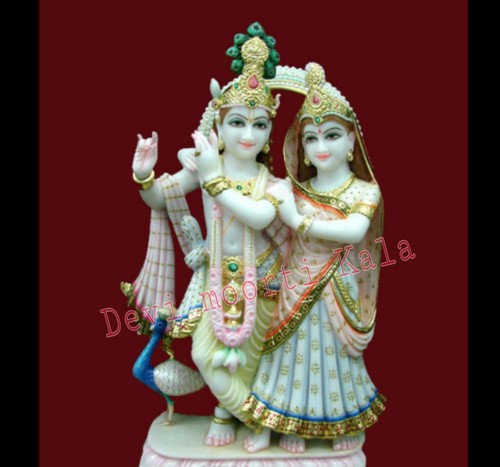 White Radha Krishna Jugal statue
