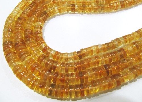 ON SALE Natural Citrine Tyre Shape Rondelle Plain Smooth  Beads